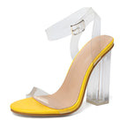 plus Size Sandals Women Sexy Buckle High Heel Sandals Personality Clear Heel Women andals Bella Mia