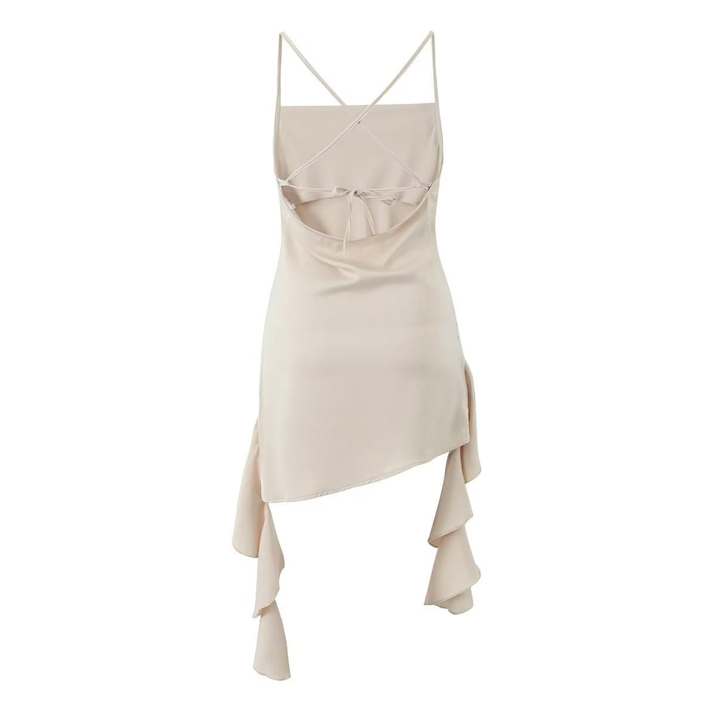 Spring Sexy Sexy Backless V neck Three Dimensional Floral Ribbon Slim Fit Sexy Dress Bella Mia