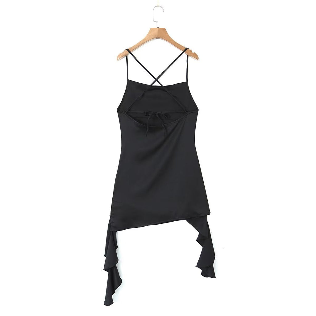 Spring Sexy Sexy Backless V neck Three Dimensional Floral Ribbon Slim Fit Sexy Dress Bella Mia