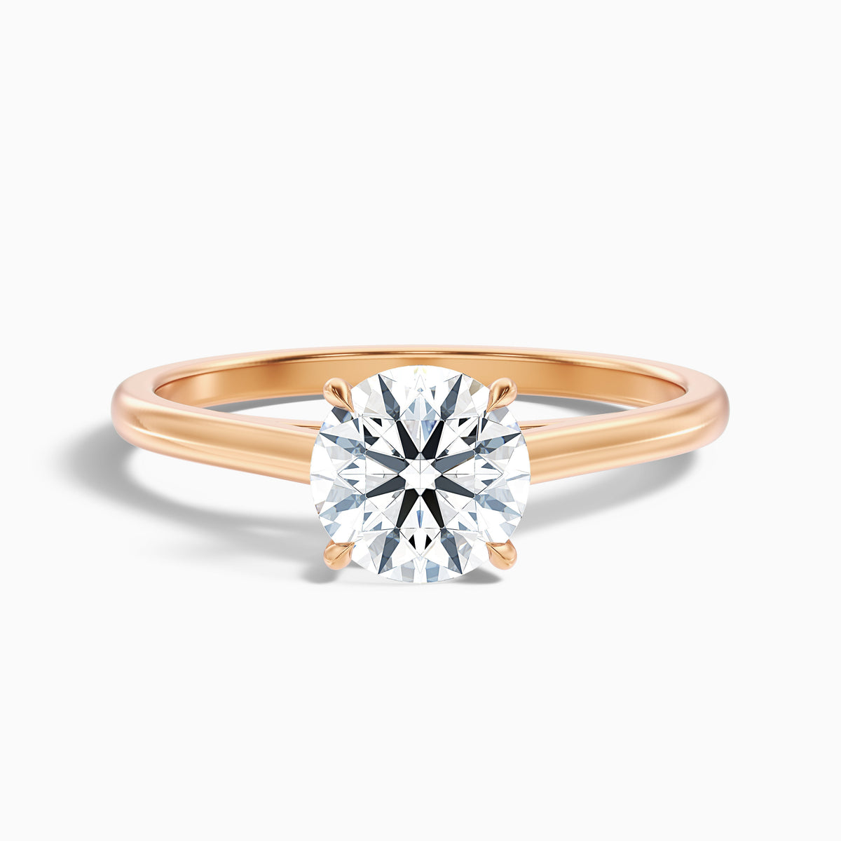 Nia 3 Carat Round Cut Solitaire Moissanite Engagement Ring in 14k White Gold