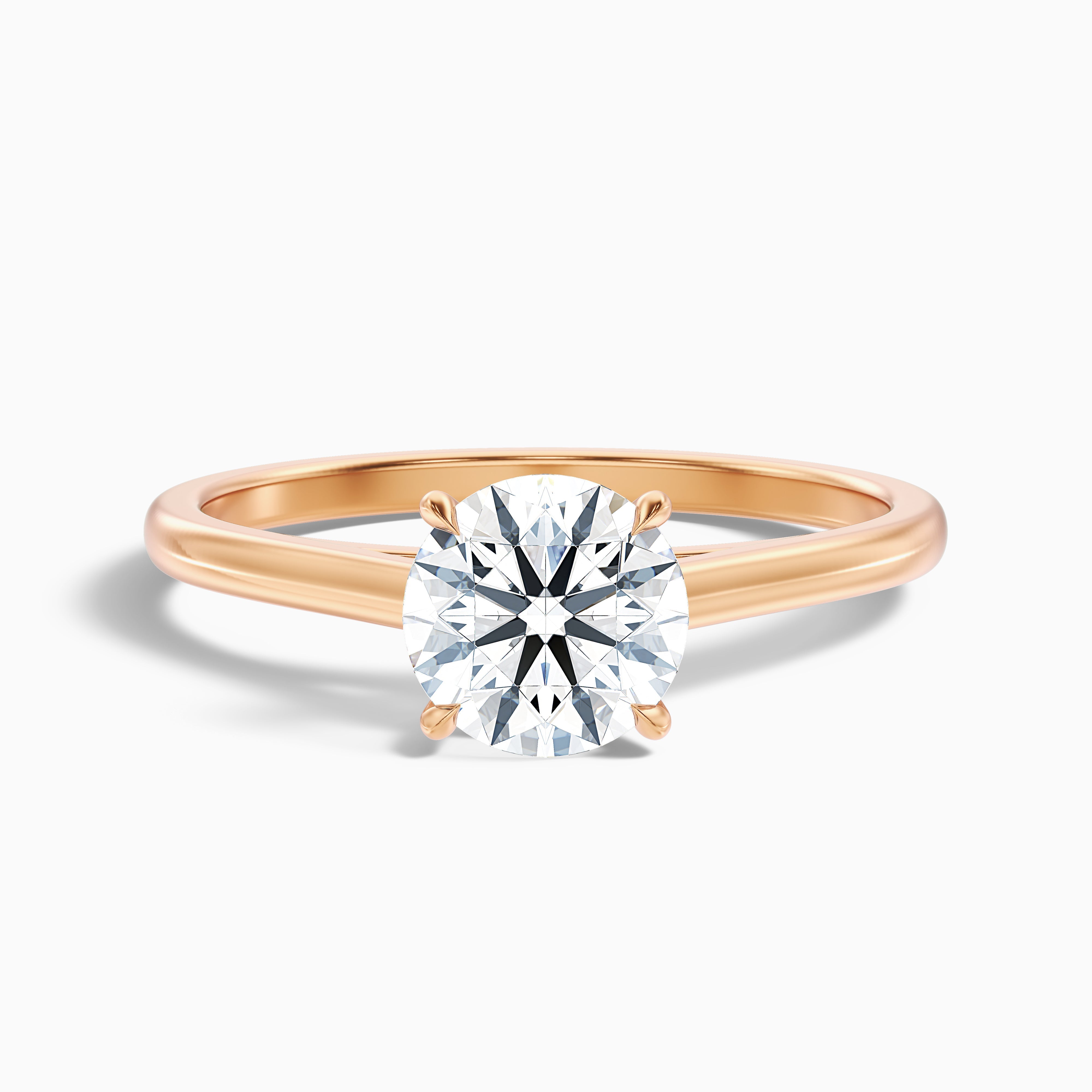 Nia 5 Carat Round Cut Solitaire Moissanite Engagement Ring in 18k Rose Gold