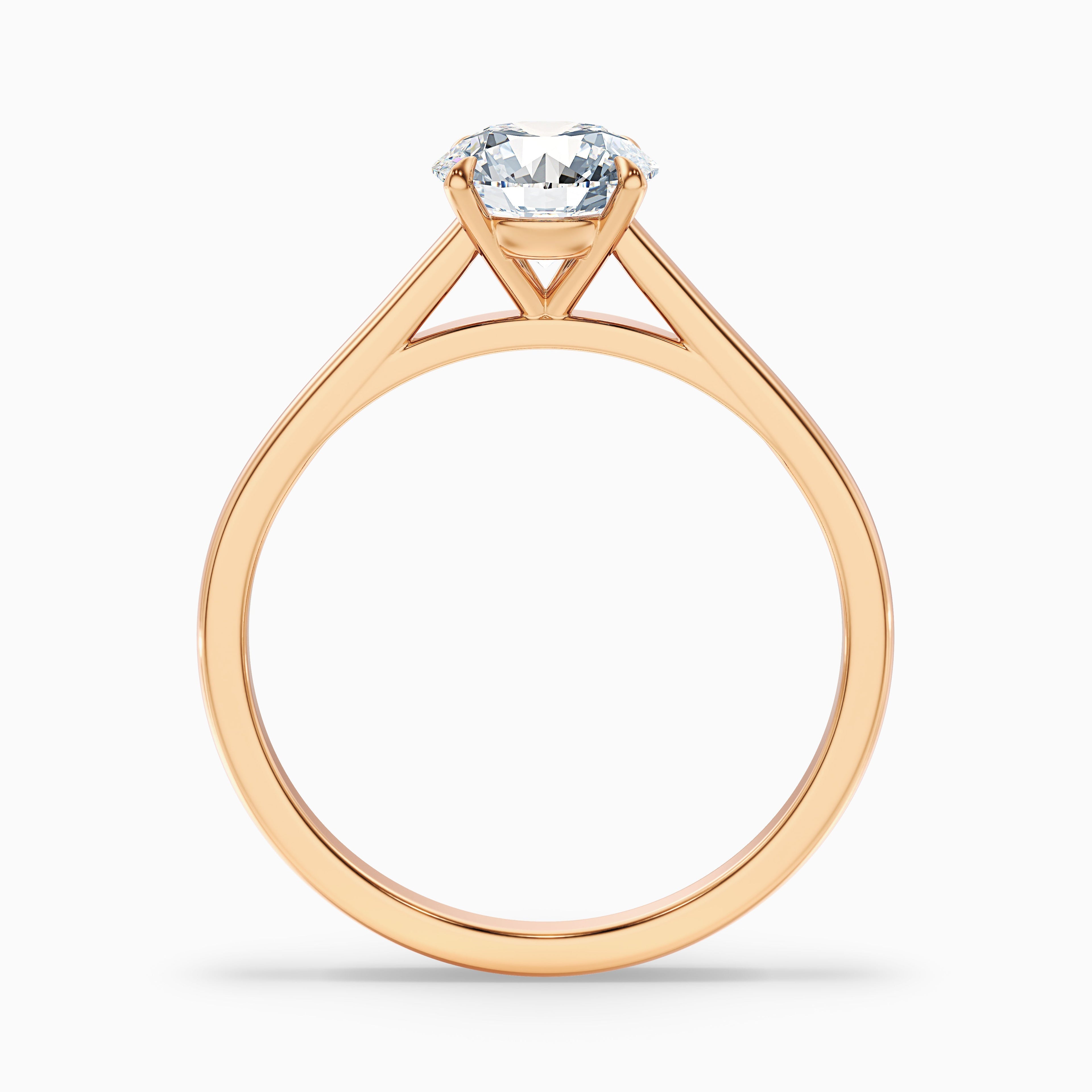 Nia 5 Carat Round Cut Solitaire Moissanite Engagement Ring in 18k Rose Gold