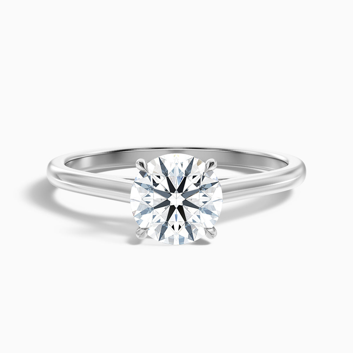 Nia 1 Carat Round Cut Solitaire Moissanite Engagement Ring in 10k Rose Gold