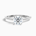 Anika 1 Carat Round Cut Solitaire Lab Grown Diamond Ring in 18k White Gold