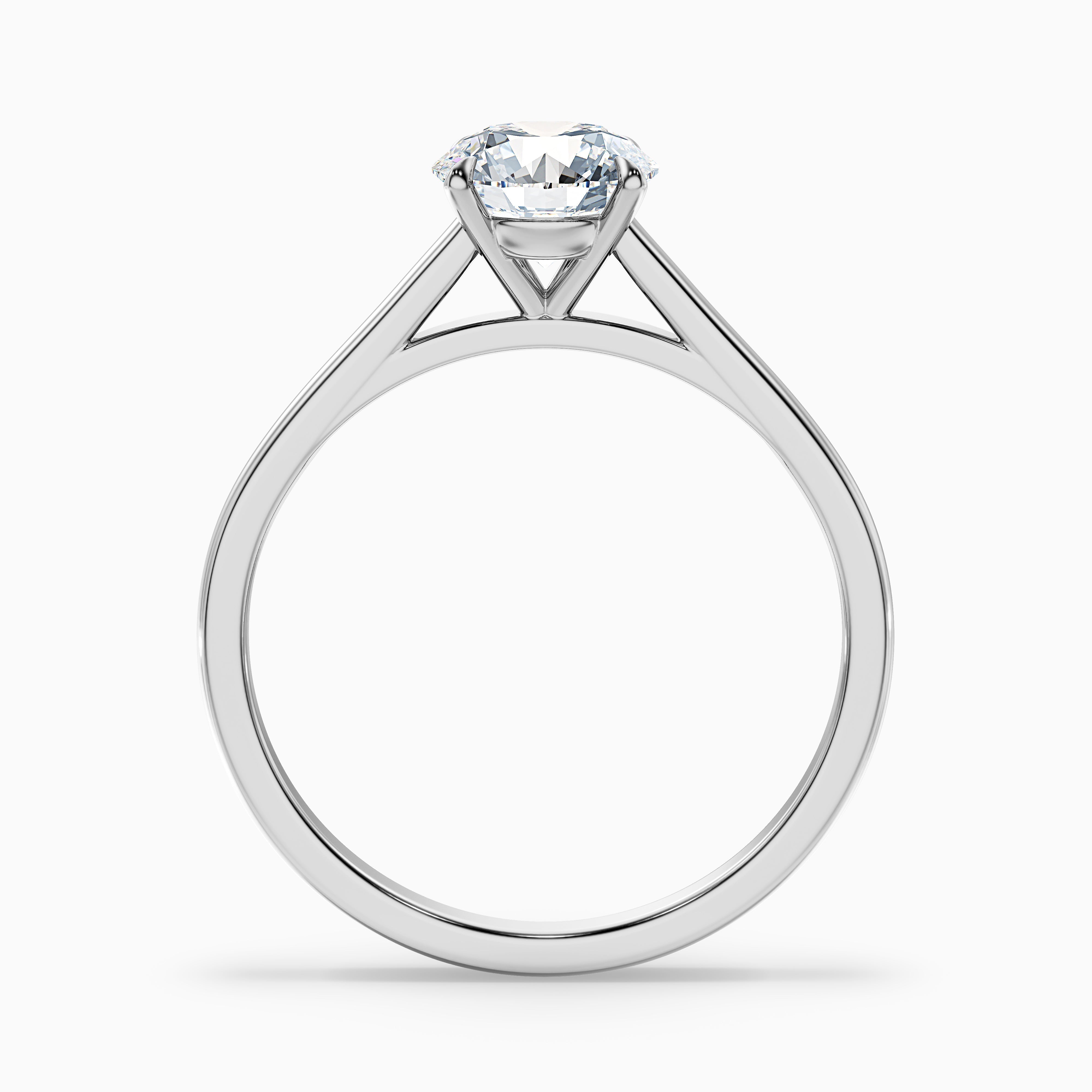 Nia 4 Carat Round Cut Solitaire Moissanite Engagement Ring in 10k White Gold