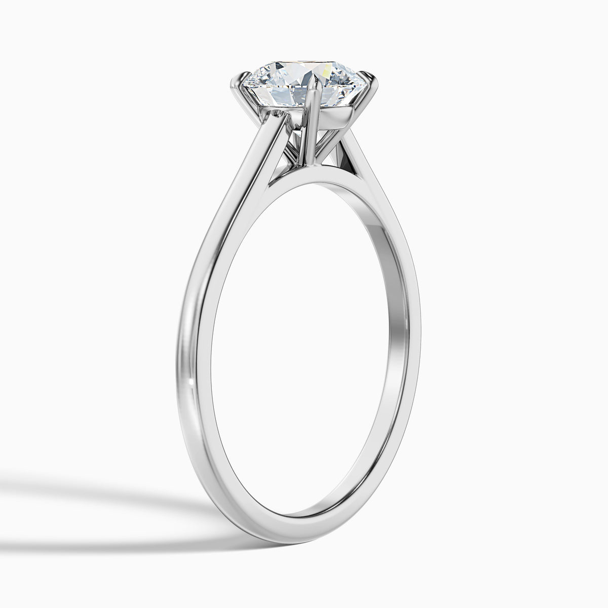 Nia 4 Carat Round Cut Solitaire Moissanite Engagement Ring in 10k White Gold