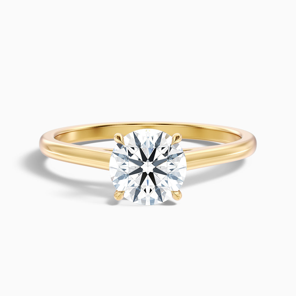 Nia 4.5 Carat Round Cut Solitaire Moissanite Engagement Ring in 18k Rose Gold