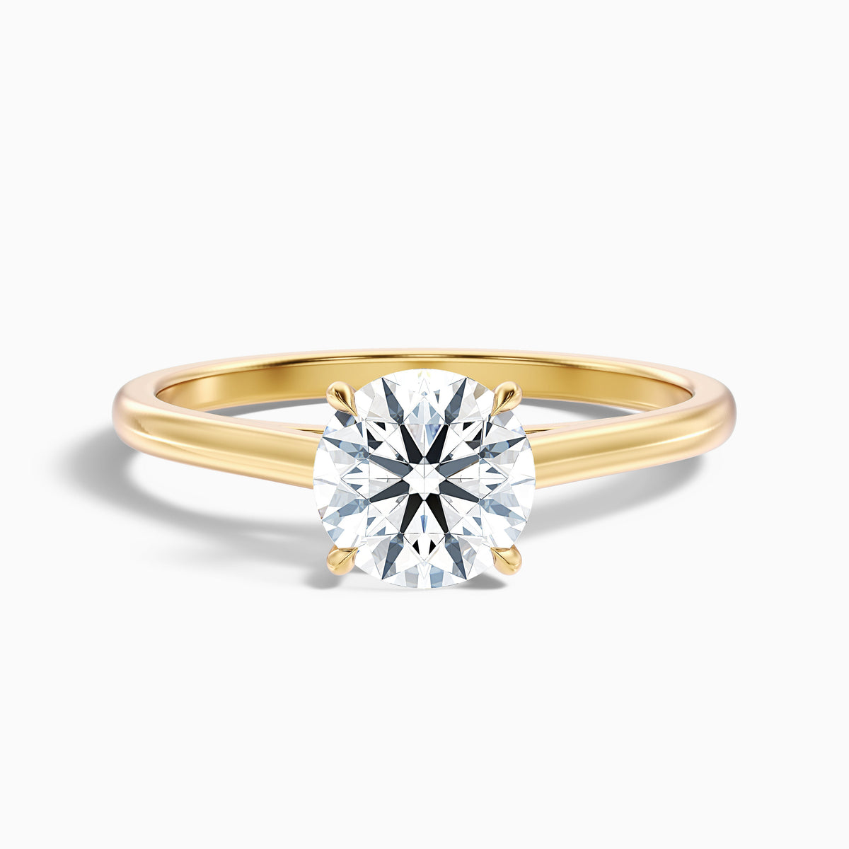 Nia 1 Carat Round Cut Solitaire Moissanite Engagement Ring in 10k Rose Gold