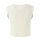 Women Retro Thailand Holiday Floral Vest Cardigan Top Casual All Matching Graceful Bella Mia