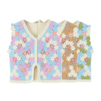 Women Retro Thailand Holiday Floral Vest Cardigan Top Casual All Matching Graceful Bella Mia