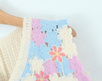 Women Retro Thailand Holiday Floral Vest Cardigan Top Casual All Matching Graceful Bella Mia