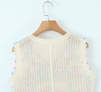 Women Retro Thailand Holiday Floral Vest Cardigan Top Casual All Matching Graceful Bella Mia