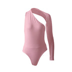 Autumn Winter Sexy One-Shoulder Tight Bodysuit Street Milk Silk Bottoming Top Women Bella Mia