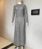 Mesh Striped Beach Vacation Sexy Dress Knitted Hollow Out Cutout Out Maxi Dress Blouse Summer Bella Mia