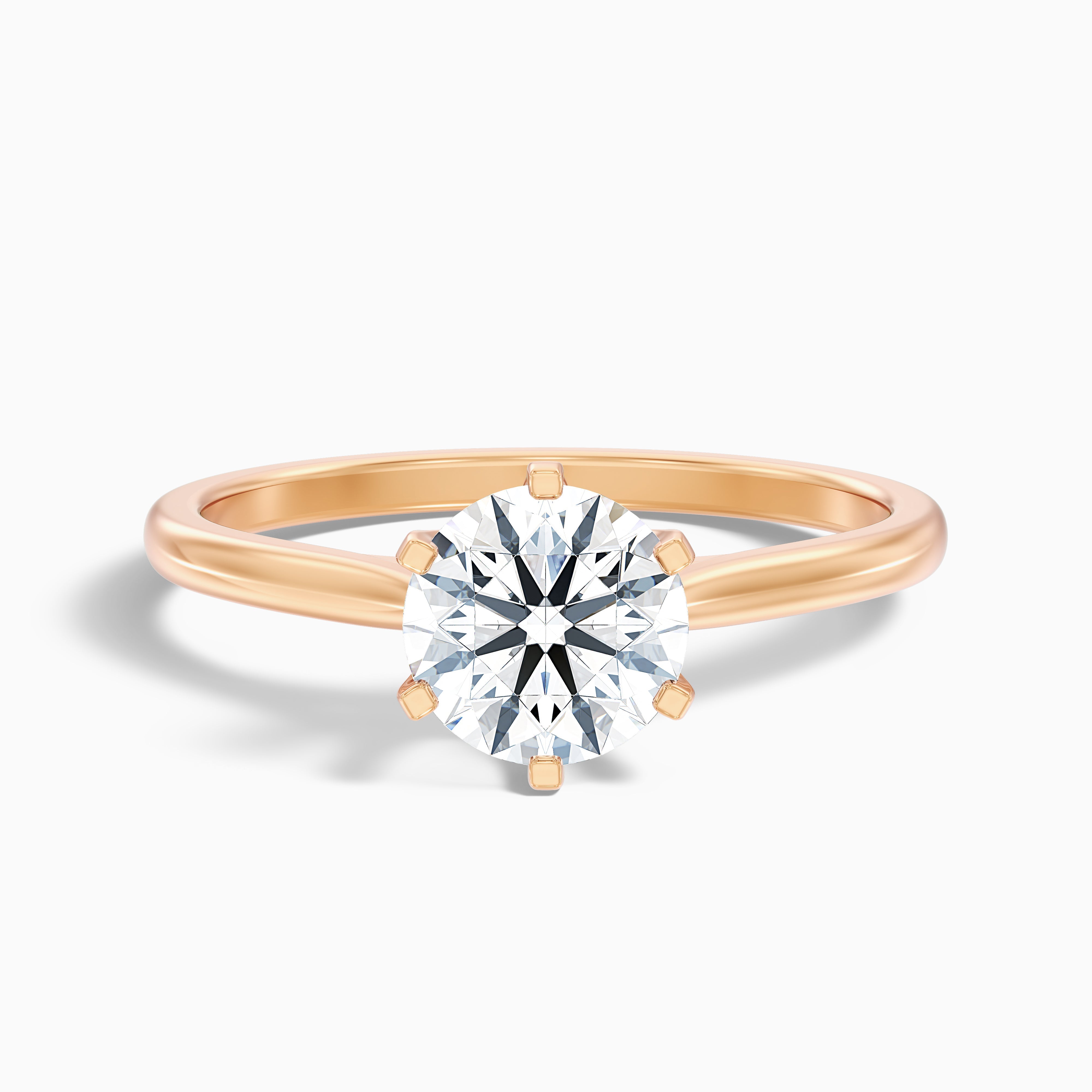 Amy 4 Carat Round Solitaire Lab Grown Diamond Ring in 10k Rose Gold