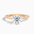 Amy 5 Carat Round Solitaire Lab Grown Diamond Ring in 14k Rose Gold
