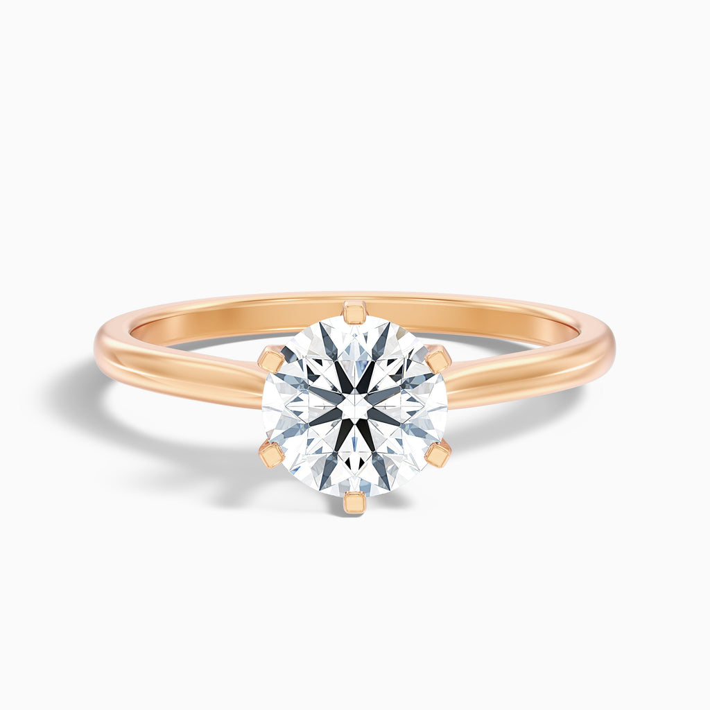 Elle 2.5 Carat Round Solitaire Moissanite Engagement Ring in 18k White Gold
