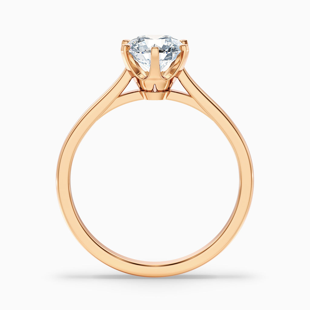 Elle 4.5 Carat Round Solitaire Moissanite Engagement Ring in 14k White Gold