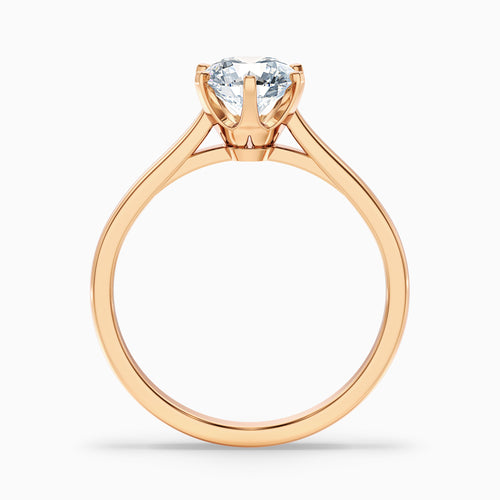 Amy 1 Carat Round Solitaire Lab Grown Diamond Ring in 18k Rose Gold