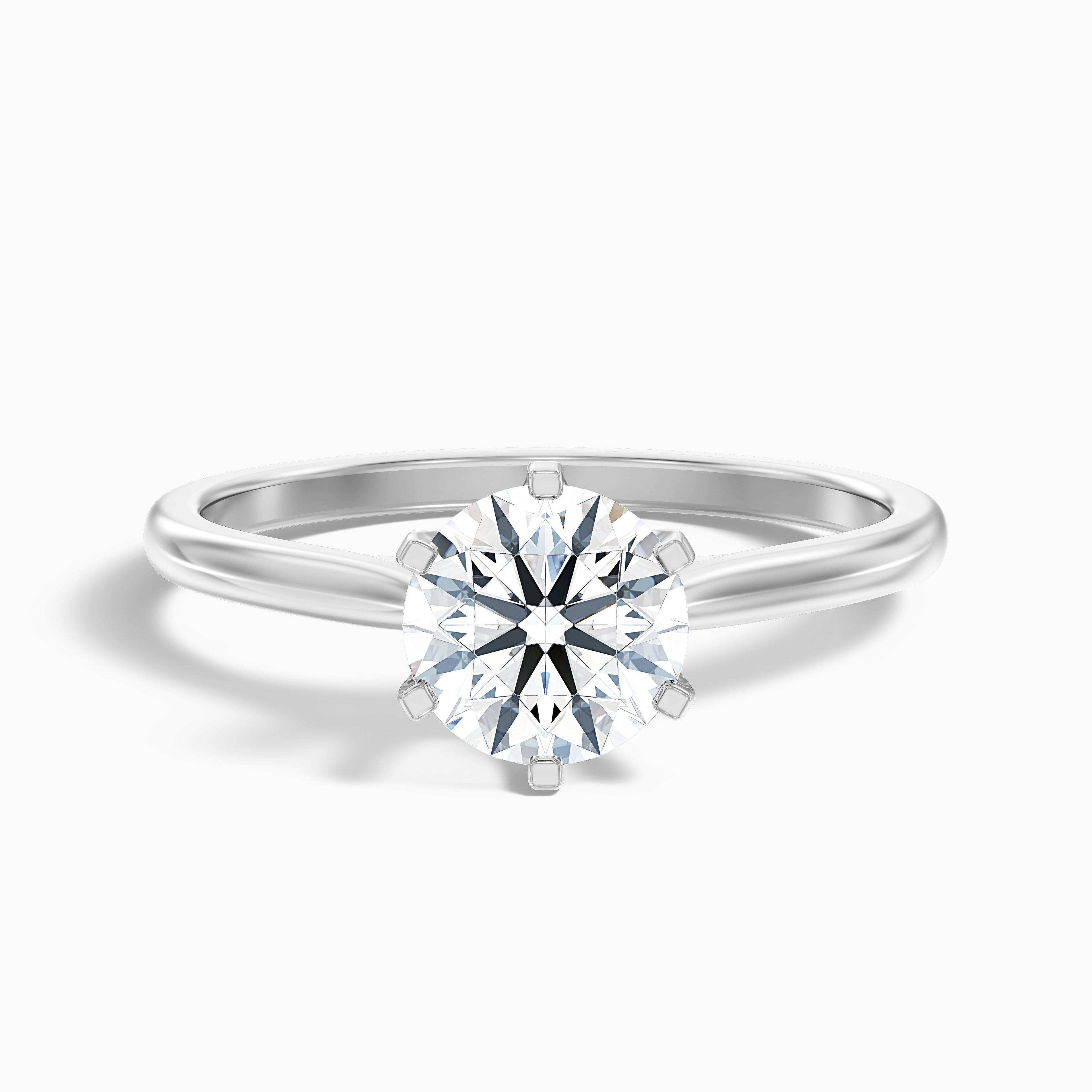 Amy 1 Carat Round Solitaire Lab Grown Diamond Ring in 10k White Gold