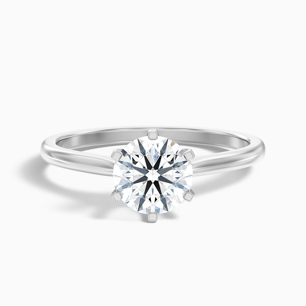 Elle 5 Carat Round Solitaire Moissanite Engagement Ring in 10k Yellow Gold