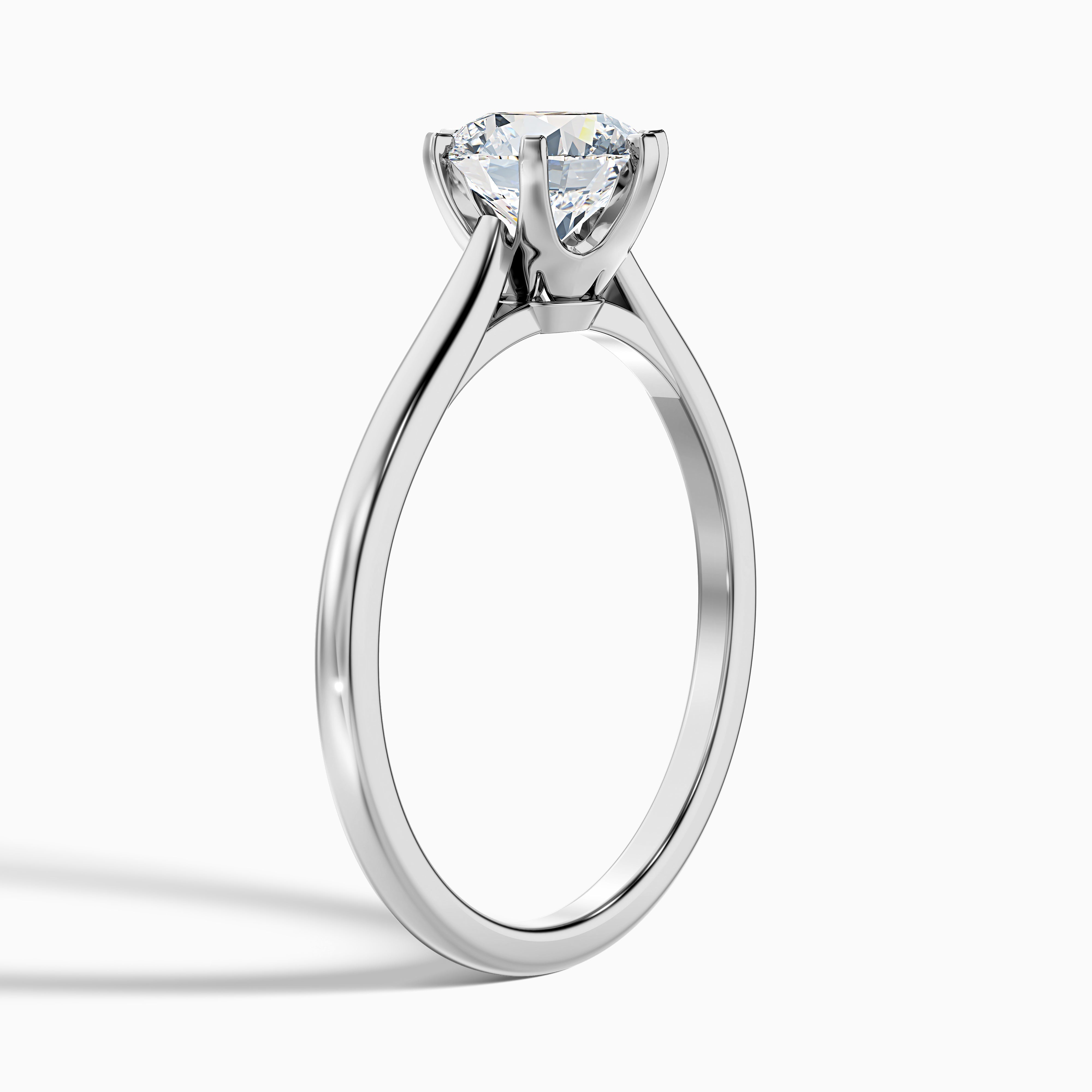 Elle 3.5 Carat Round Solitaire Moissanite Engagement Ring in 18k Rose Gold