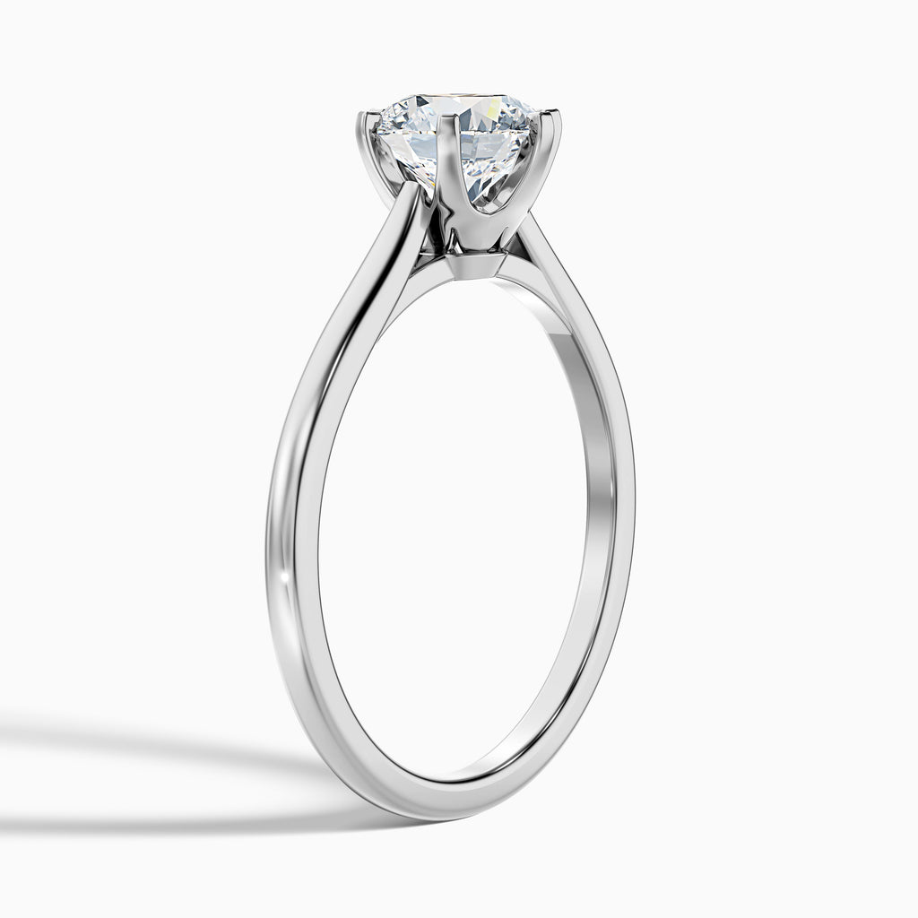 Amy 2 Carat Round Solitaire Lab Grown Diamond Ring in 10k White Gold