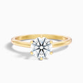 Amy 2 Carat Round Solitaire Lab Grown Diamond Ring in 14k Yellow Gold