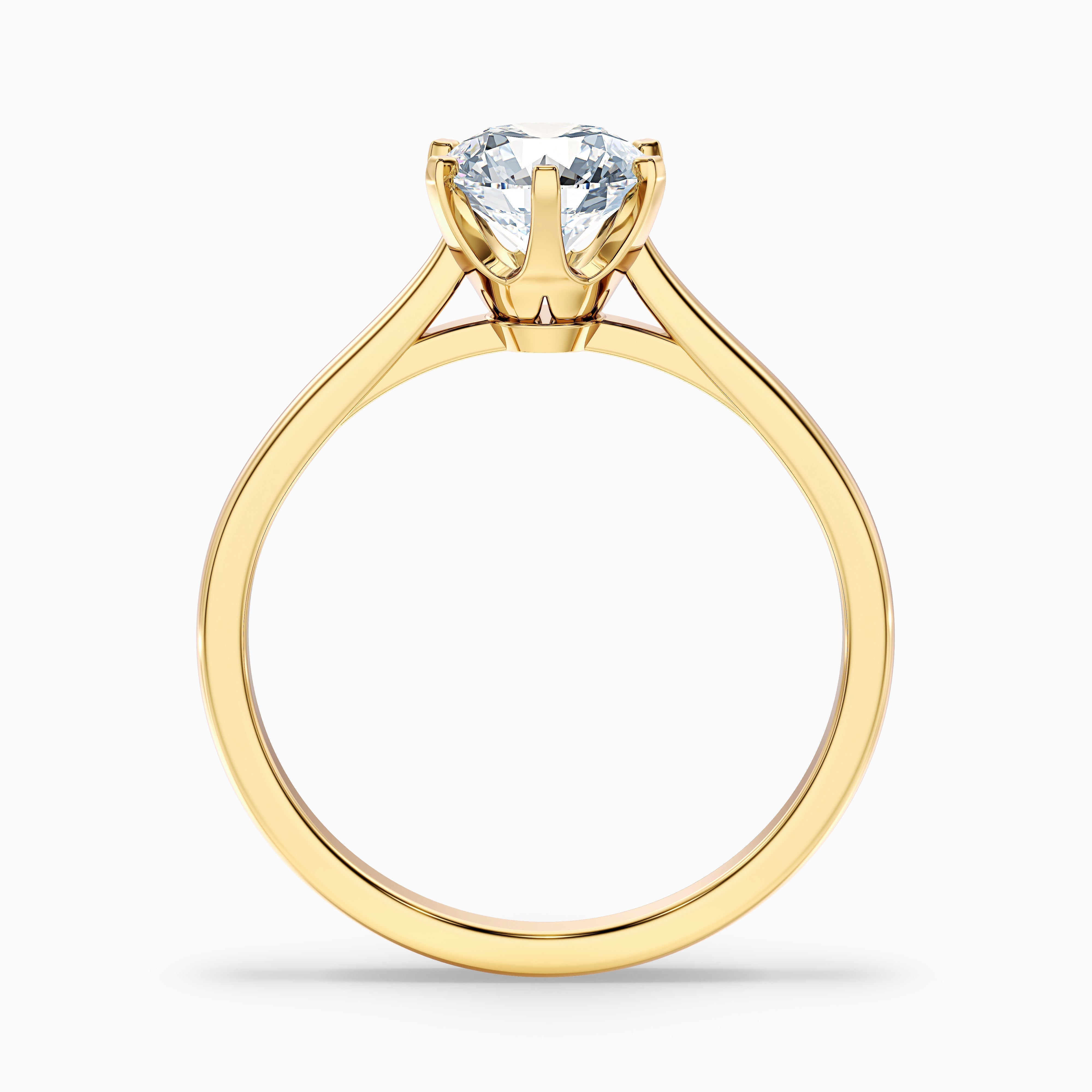 Amy 3.5 Carat Round Solitaire Lab Grown Diamond Ring in 10k Rose Gold