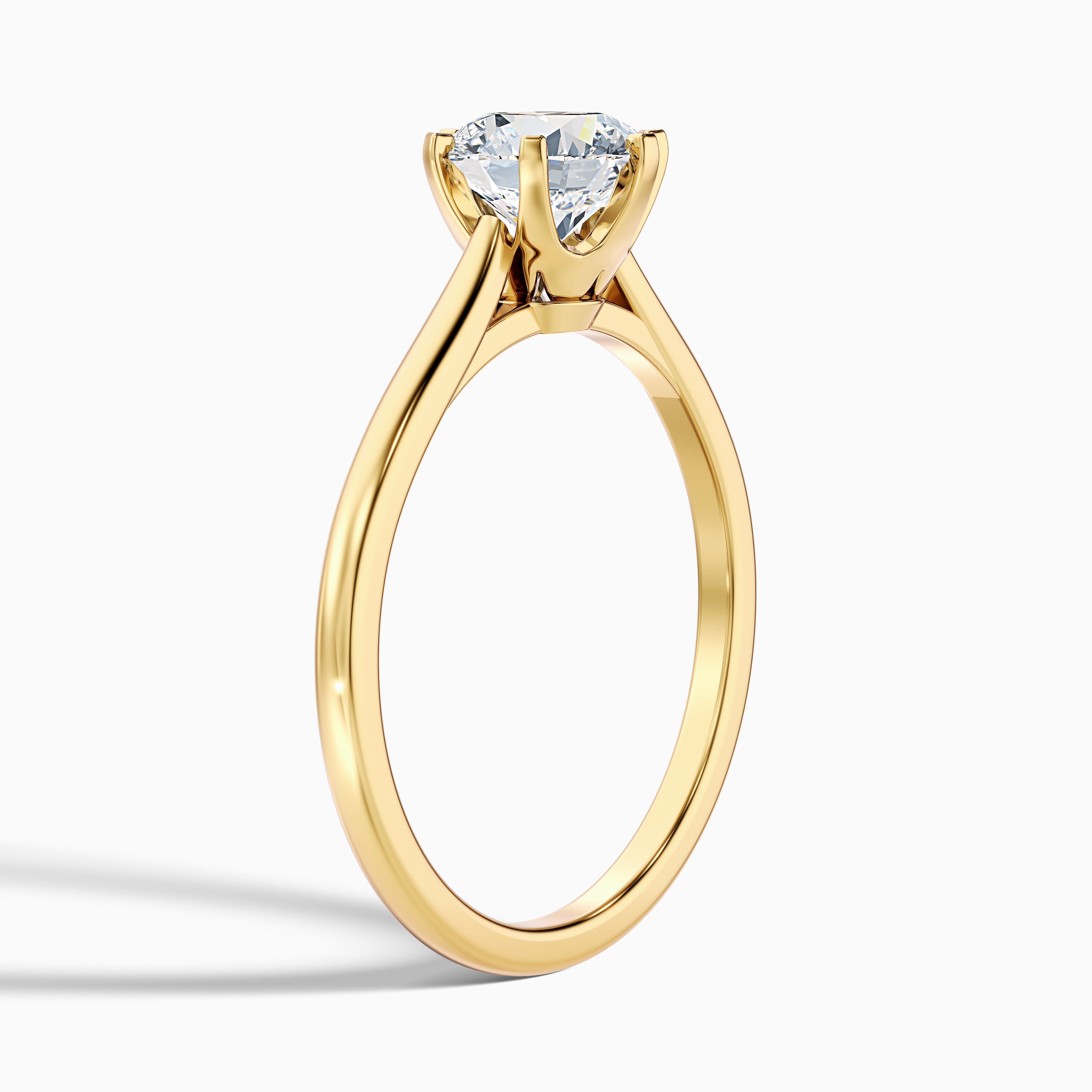 Elle 5 Carat Round Solitaire Moissanite Engagement Ring in Platinum