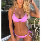 Bikini Sexy Open Back Swimsuit Solid Color Beach Bikini Bella Mia
