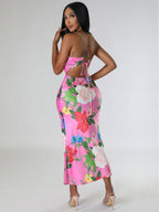Summer Sleeveless Printed Backless Dress High-Grade Women Clothing Bella Mia