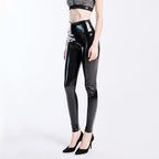 Coated Mirror High Elastic Leggings Sexy High Waist Latex Bright Leather Women Trousers Bella Mia