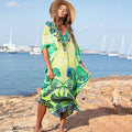 Rayon Positioning Printing Bikini Cover Up Robe Vacation Beach Dress Swimsuit Blouse Women Bella Mia