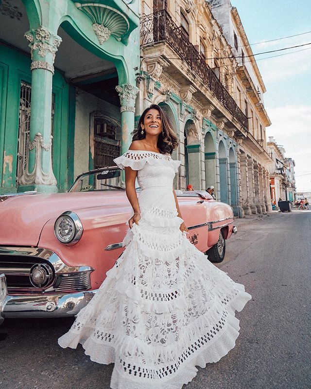Summer Women Clothing off Shoulder Ruffled Hollow Out Cutout Wide Hem Lace Long Dress Bella Mia