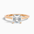 Ada 3 Carat Asscher Cut Solitaire Moissanite Engagement Ring in 14k Rose Gold