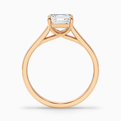Ada 1 Carat Asscher Cut Solitaire Moissanite Engagement Ring in 10k Rose Gold