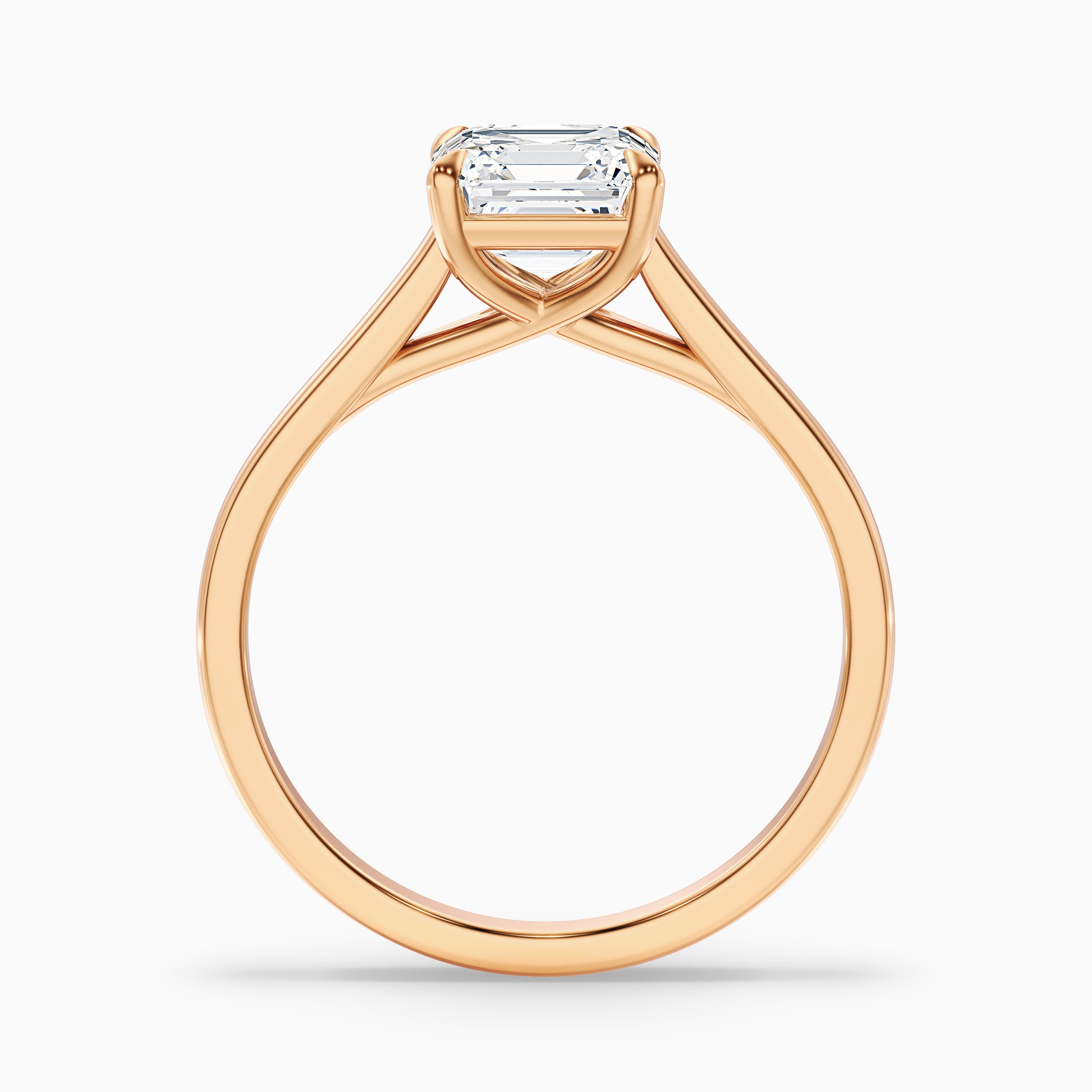 Ada 5.5 Carat Asscher Cut Solitaire Moissanite Engagement Ring in 18k White Gold