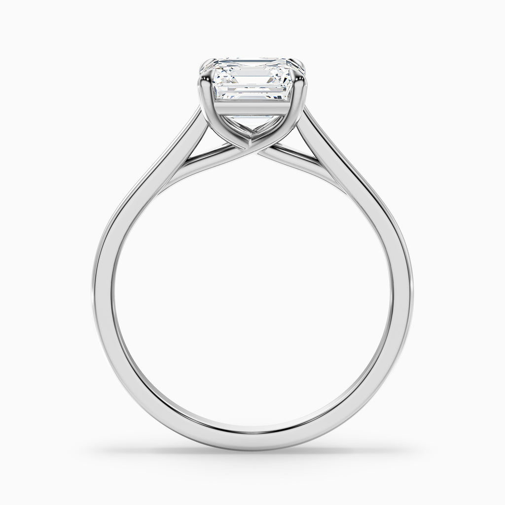 Ada 4.5 Carat Asscher Cut Solitaire Moissanite Engagement Ring in 18k Yellow Gold
