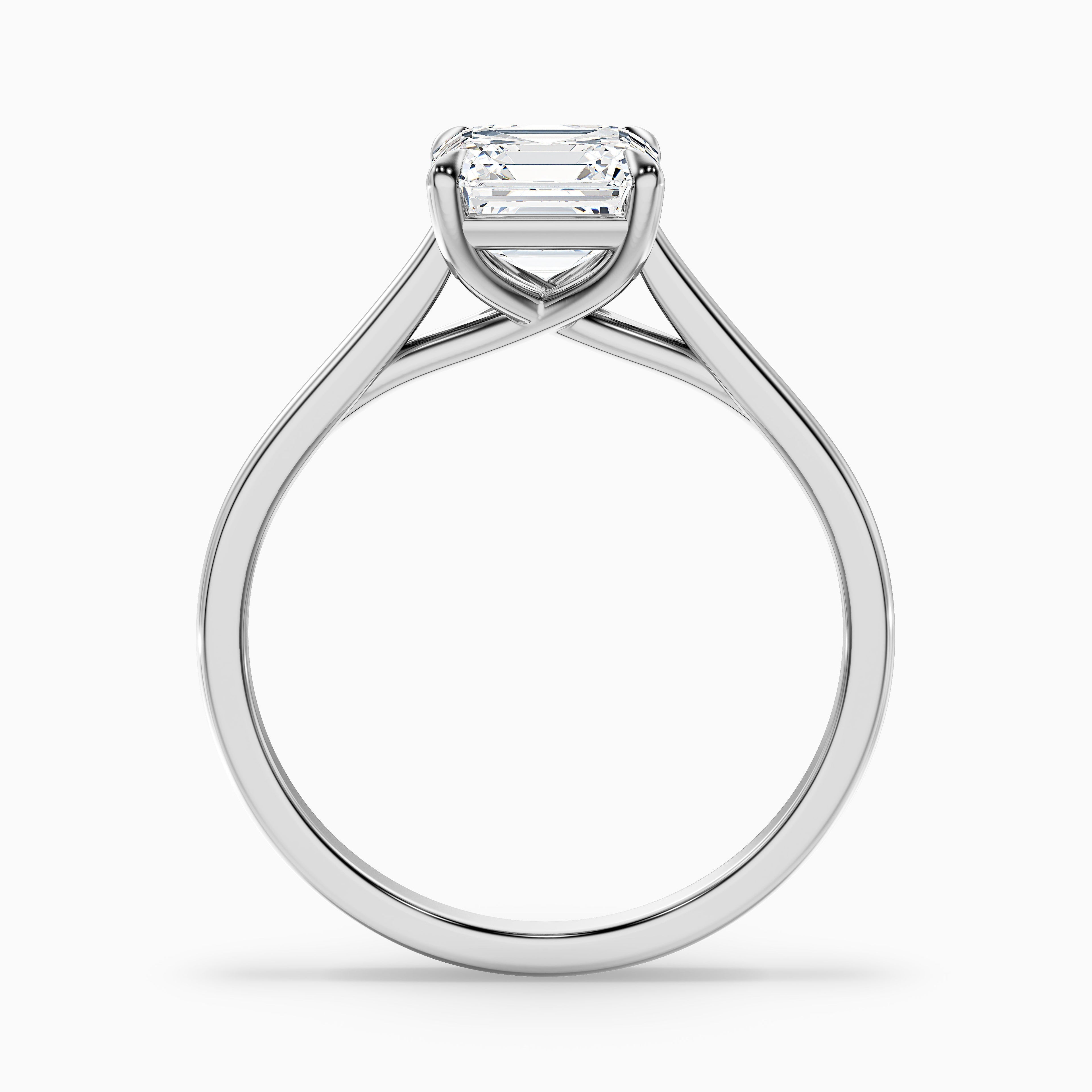 Ada 4.5 Carat Asscher Cut Solitaire Moissanite Engagement Ring in 18k Yellow Gold
