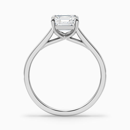 Ada 1 Carat Asscher Cut Solitaire Moissanite Engagement Ring in Platinum