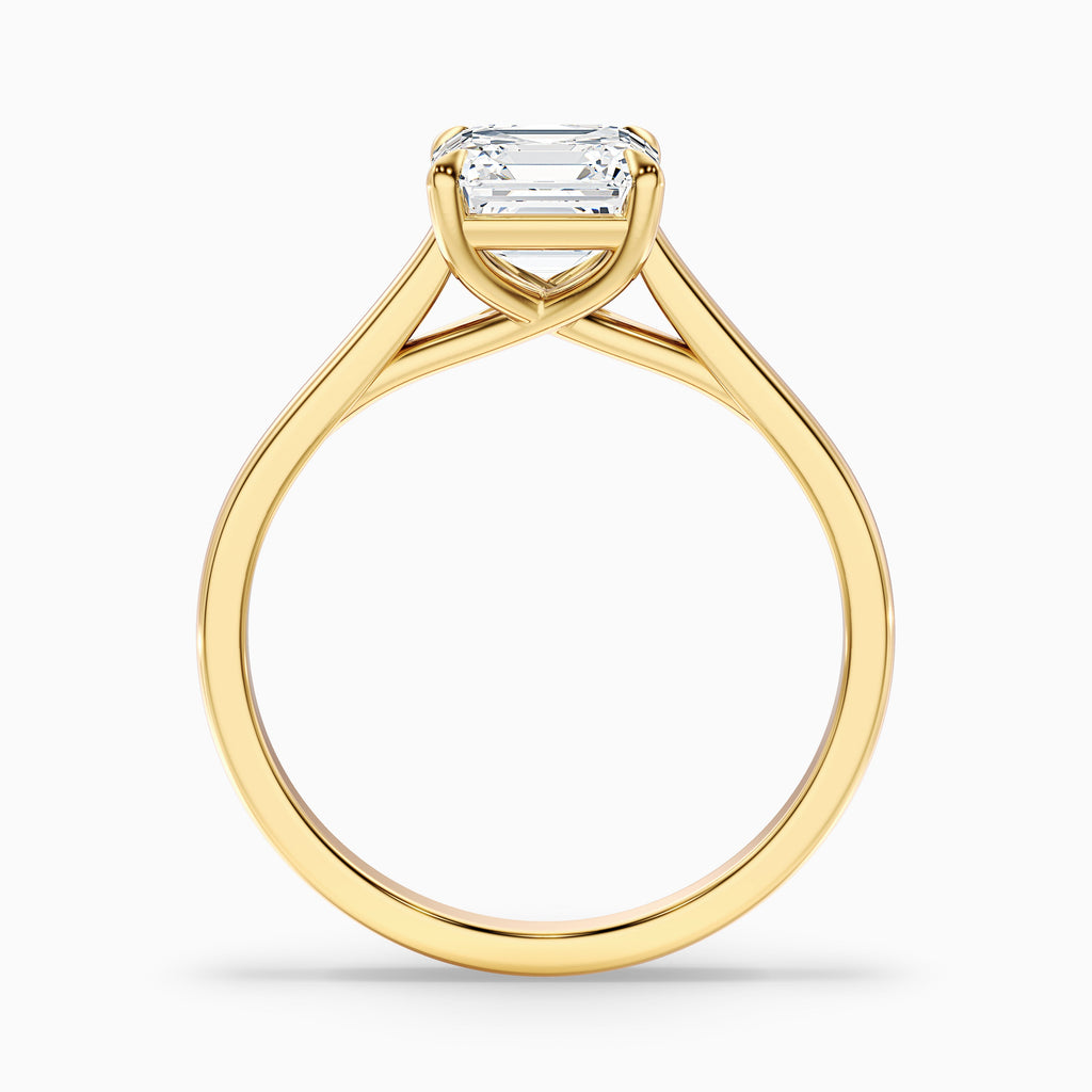 Ada 3.5 Carat Asscher Cut Solitaire Moissanite Engagement Ring in 10k White Gold