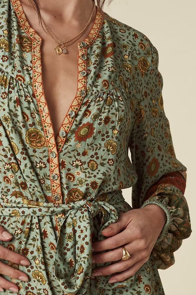 Spring Summer Rayon Floral Positioning Belt