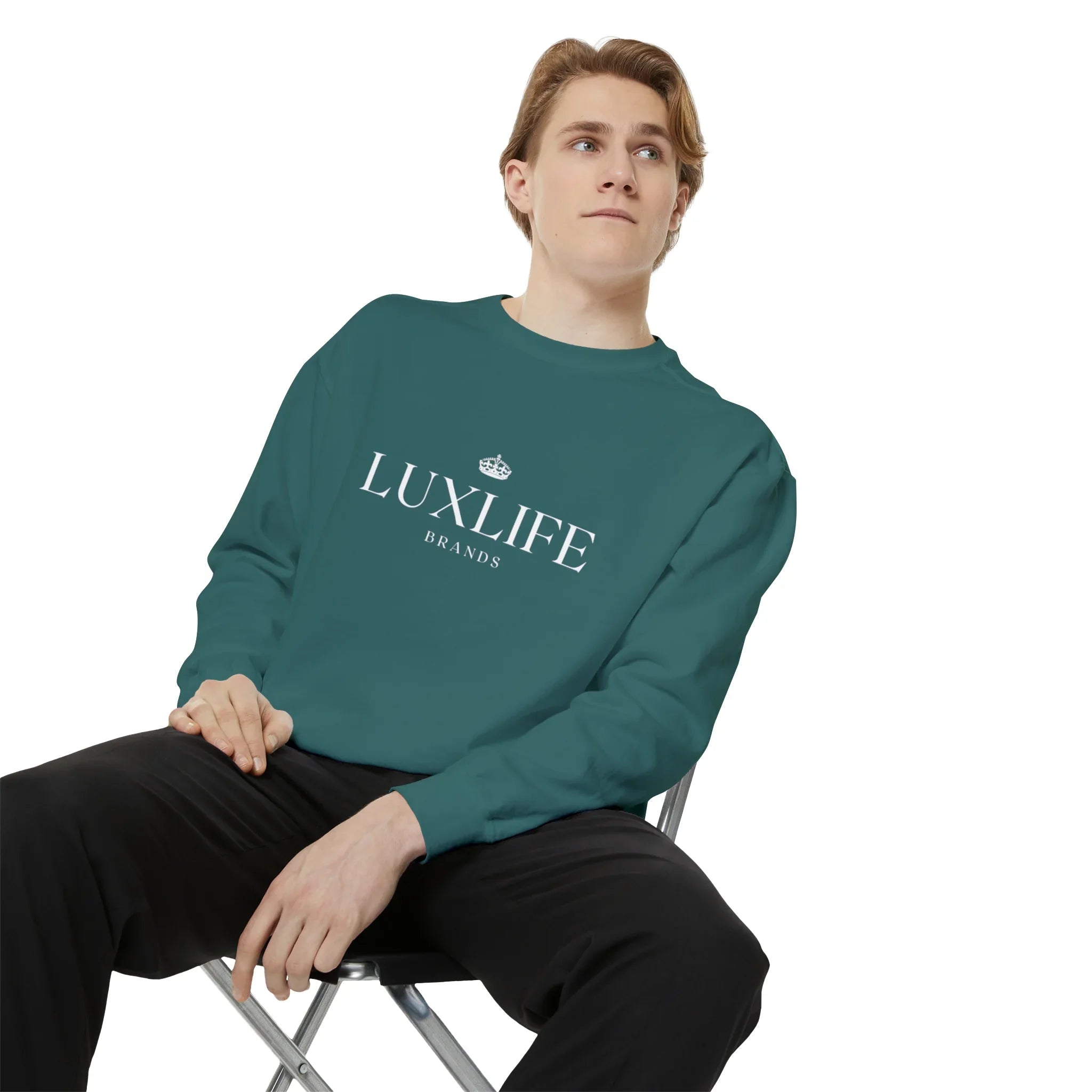 Luxlife Brands Garment-Dyed Sweatshirt Printify