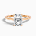Alia 4 Carat Radiant Cut Solitaire Moissanite Engagement Ring in 10k Rose Gold