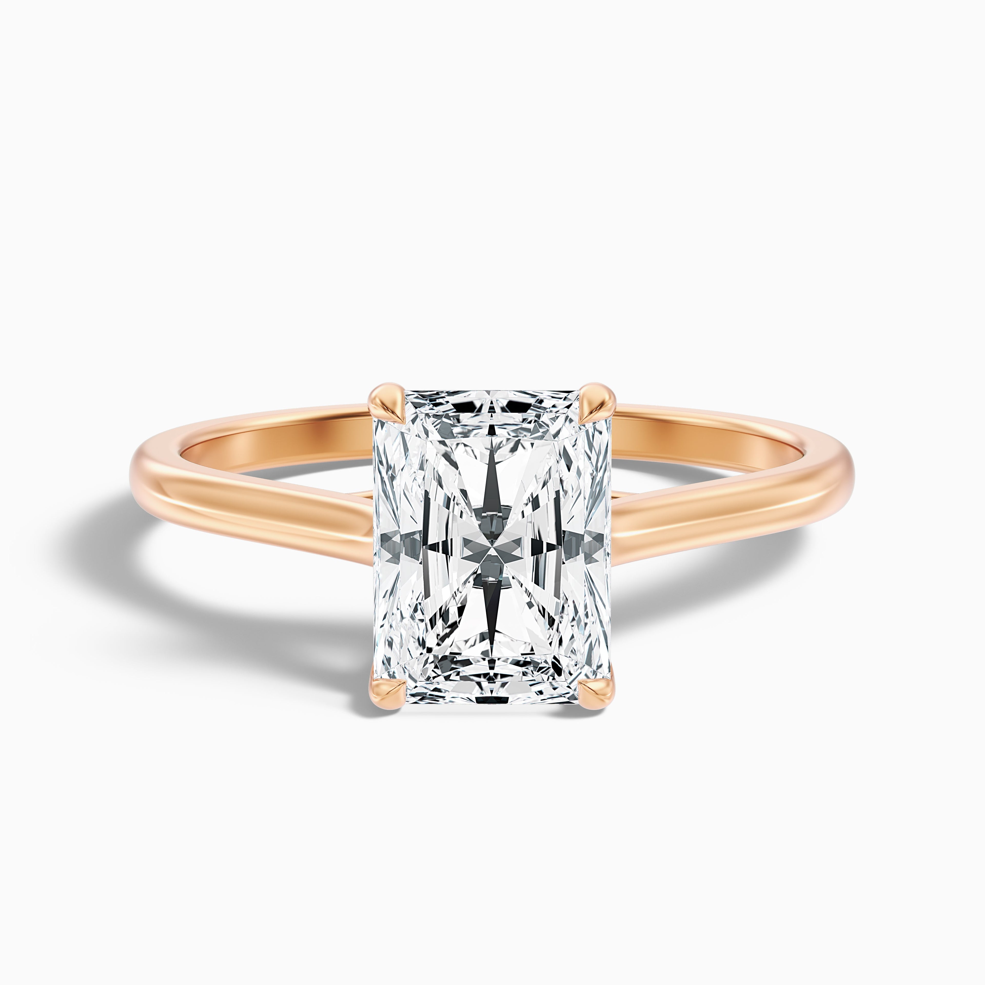 Alia 5.5 Carat Radiant Cut Solitaire Moissanite Engagement Ring in 18k Yellow Gold