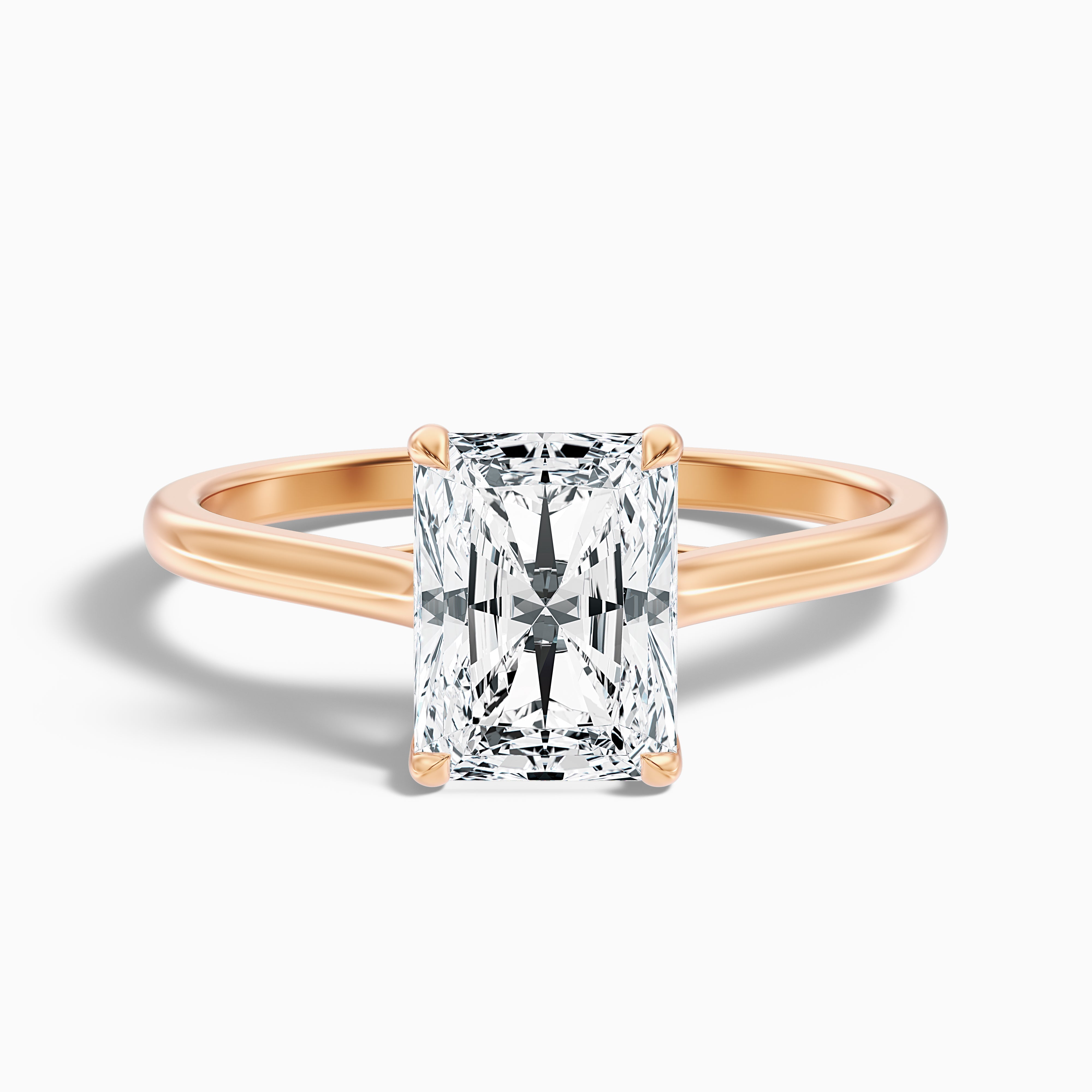 Daisy 4.5 Carat Radiant Cut Solitaire Lab Grown Diamond Ring in 10k Rose Gold