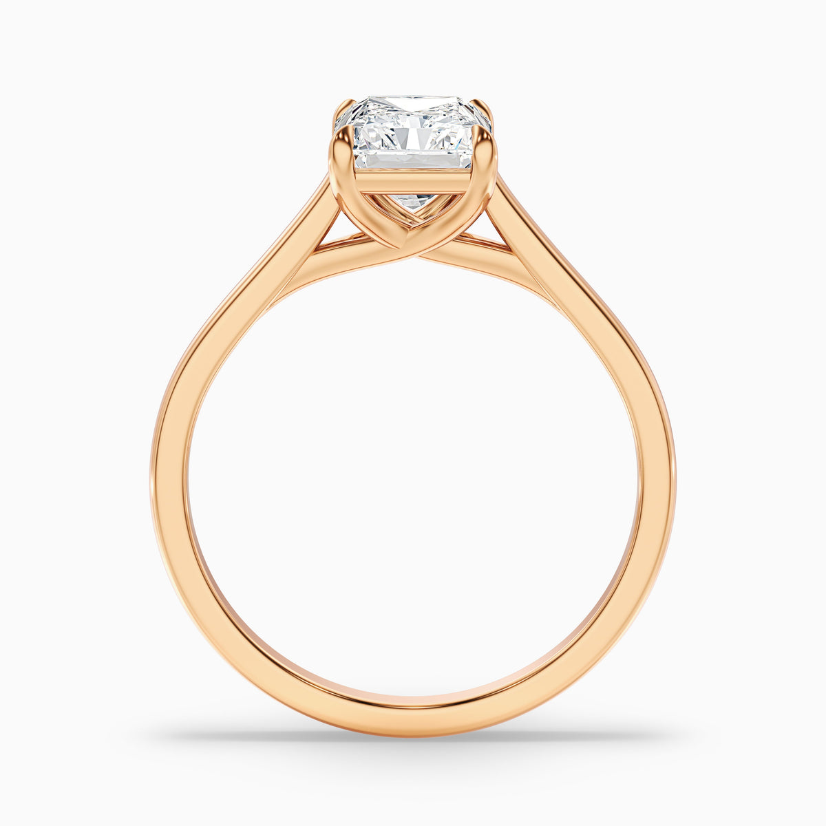 Alia 2 Carat Radiant Cut Solitaire Moissanite Engagement Ring in 18k Yellow Gold
