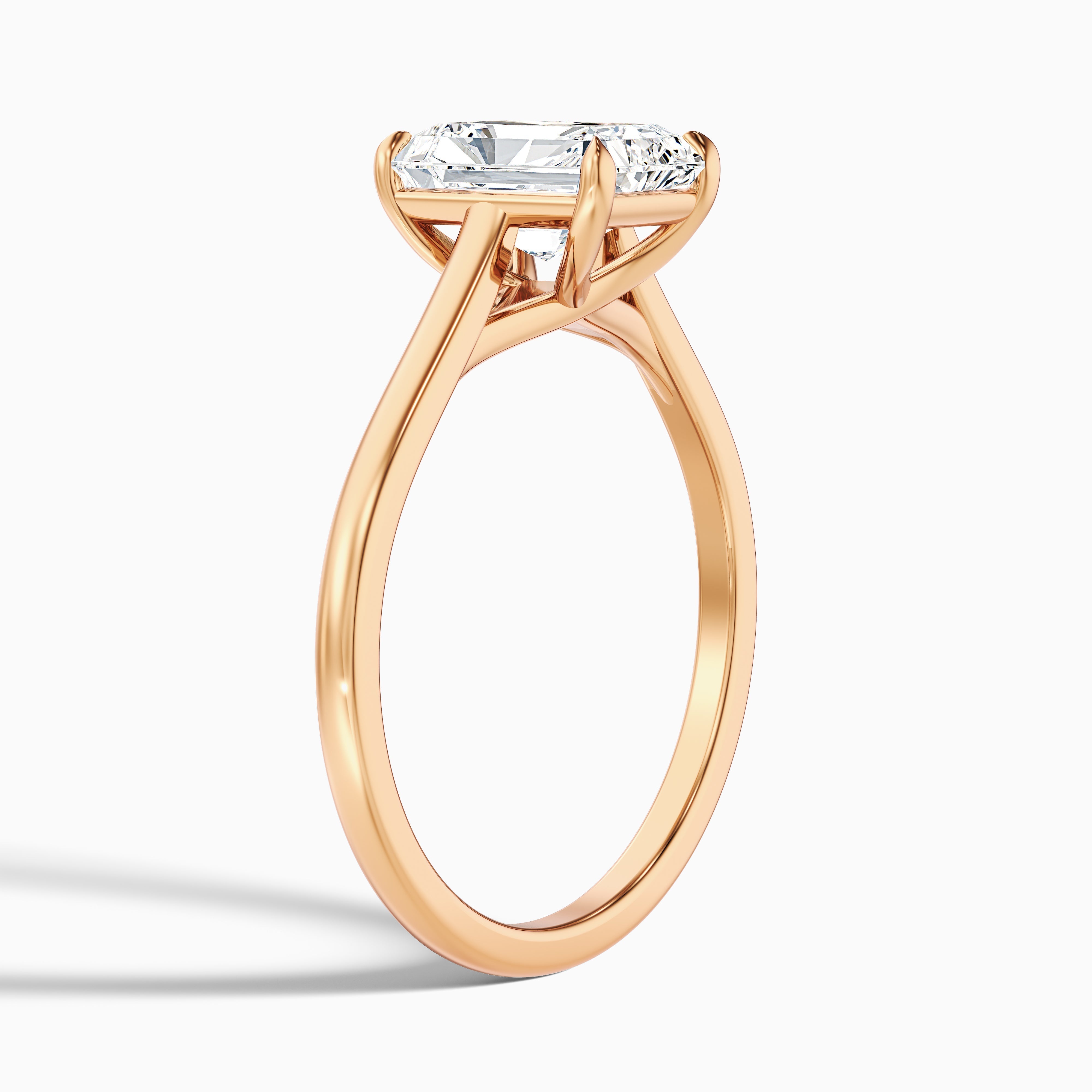 Alia 4 Carat Radiant Cut Solitaire Moissanite Engagement Ring in 10k Yellow Gold