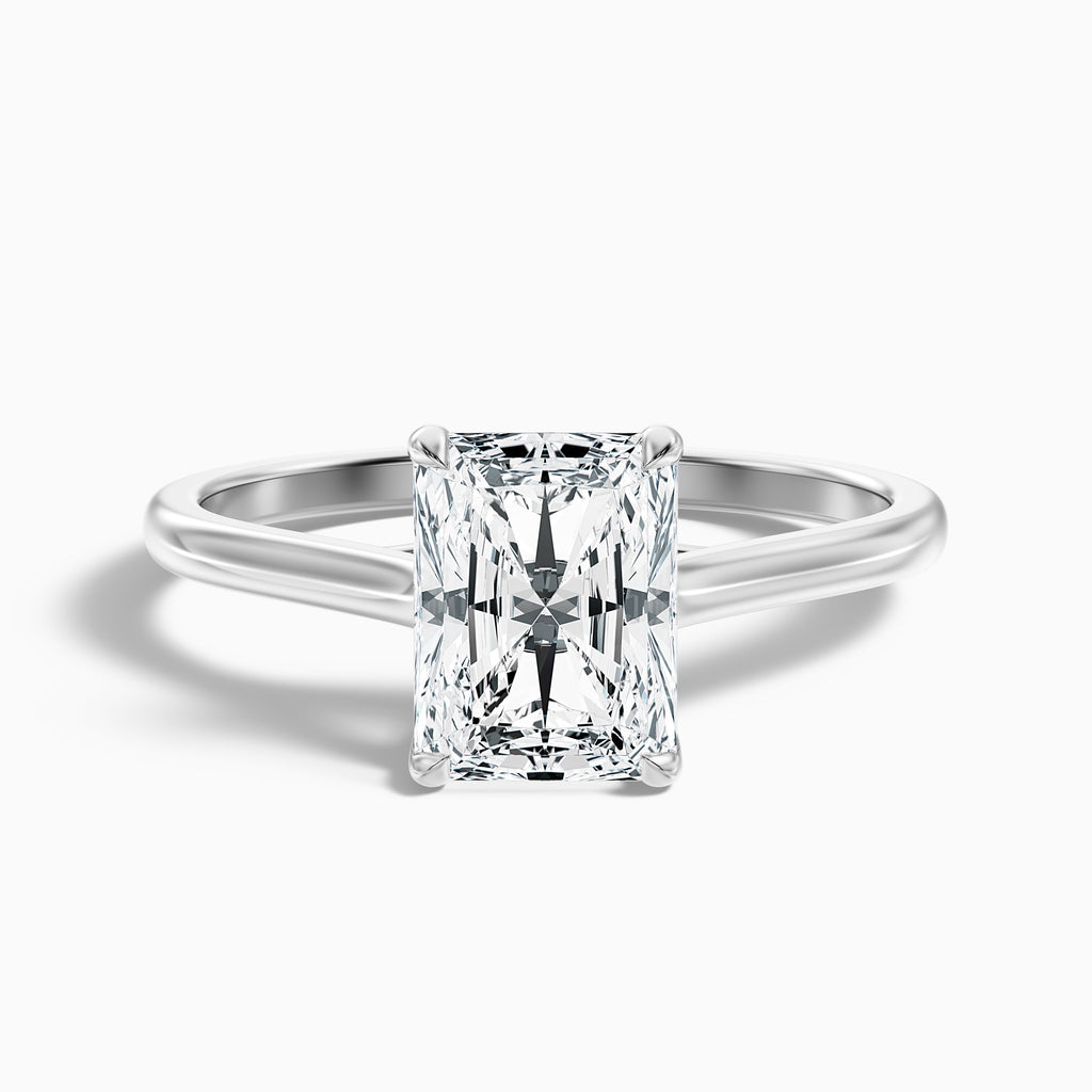 Alia 5.5 Carat Radiant Cut Solitaire Moissanite Engagement Ring in 18k Yellow Gold